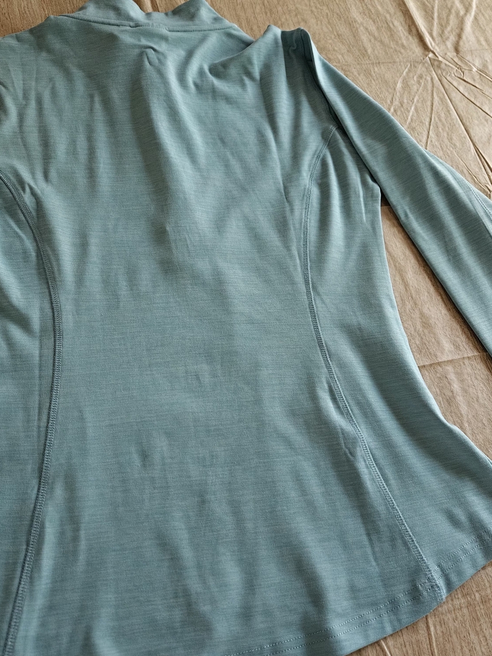 Spyder Active Aqua Mint Heathered 1/4 Zip Pullover Jacket Size M Thumbholes - Picture 13 of 13
